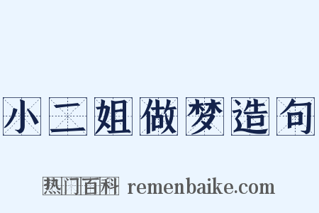 小二姐做梦造句是什么意思的图片